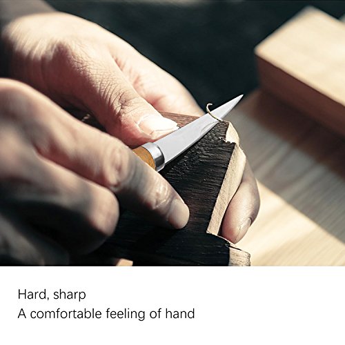 ETEPON Wood Carving Knife Whittling Sloyd Caving Knife Tools with Knife Sleeve,2.3 Inch for Wood Working ET011 - Thumbnail 3