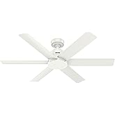 Hunter Fan 52 inch Fresh White Indoor/Outdoor Ceiling Fan with 6 Baldes for Living Room, Bedroom, Farmhouse, Porch (Renewed)