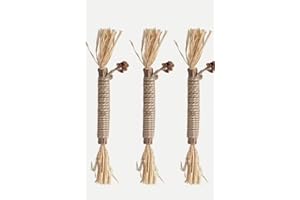 Sparkle Shine Shine Natural Silvervine Cat Chew Sticks with Raffia and Gall Fruit, Wood Polygonum and Sisal Rope, 21cm, 3 Cou