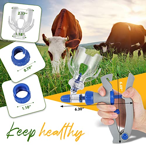 NEWTRY 5ml Livestock Syringe, Cattle Syringe Gun, Adjustable Continuous