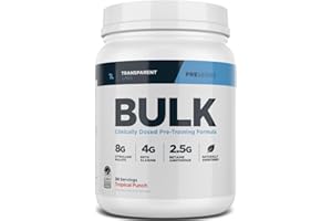 Transparent Labs Bulk Pre Workout Powder - Naturally Sweetened Advanced Pre-Workout Formula for Muscle Building and Strength - 30 Servings, Tropical Punch