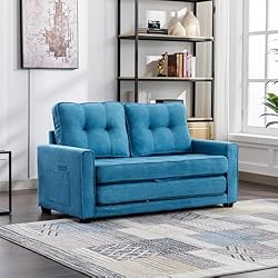 ERYE 3 Fold Upholstered Tufted Futon Sofa Bed