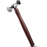 Yaocom Leather Mallet Hammer Carbon Steel Double Head,Square &amp; Round | Dual Heads for Working Stamping Tooling Carving, Wooden Handle Grip, Professional Cobbler Leathercraft Craft Supplies