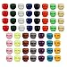 HUIHUIBAO 60 Pieces Plastic Double Hole Spring Cord Locks for Shoelace Replacement, Backpacks, Craft Supplies, 15 Colors