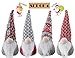 EDLDECCO Christmas Gnome Pack of 4 Plush Yule Santa Nisse Figurine Plush Swedish Nordic Tomte Scandinavian Elf X'Mas Holiday Party Home Decor Ornaments (Grey, 4)