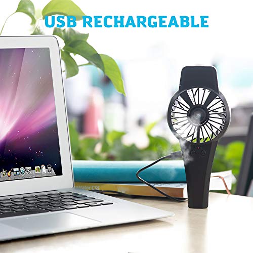 Dr. Prepare Handheld Fan, Portable Fan Mini Fan USB Fan, Personal Misting Hand Held Fan Battery Operated, 3-Level Wind Speeds, Upgraded 2200mAh Battery for Office, Outdoor, Travel, Disney Park