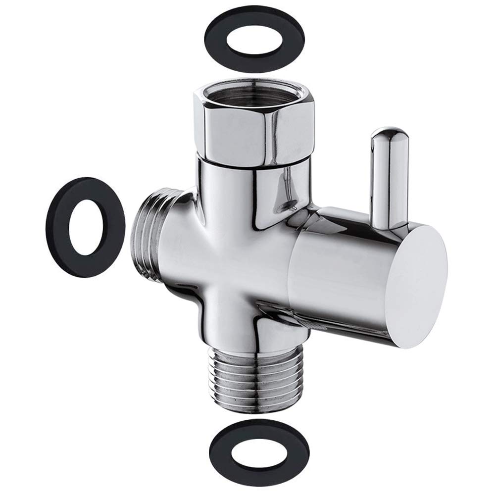 Yisika 3 Way Shower Diverter Valve,Solid Brass Shower Arm Diverter Valve for Hand Held Shower Head and Fixed Spray Head,G1/2 Bathroom Universal Shower System Replacement Part