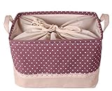 GreenForest Storage Round Basket with totes, Purple Dots