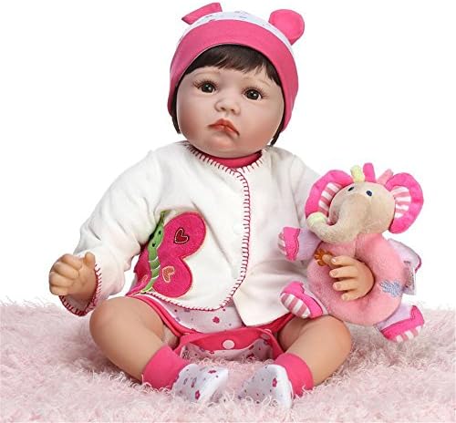 Fan Moon Baby Doll Soft Silicone Black Hair Butterfly Clothes Girl 22-Inch