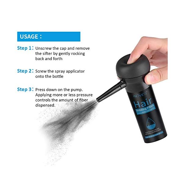 Hair-Building-Fibers-Nature-Keratin-Hair-Building-Fibers-Full-Hair-InstantlyProfessional-Quality-Fiber-Hair-Powder-Spray-for-Men-and-Women-Black Hair Building Fibers, Nature Keratin Hair Fibers Black, Full Hair Instantly, Professional Quality Fiber Hair Powder…