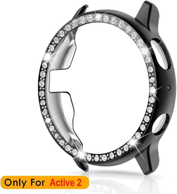 Amazon Com Ezco Bling Bumper Case Compatible With Samsung Galaxy Watch Active 2 40mm 44mm Sparkled Rhinestones Pc Plated Protector Cover Frame For Galaxy Active 2 Smart Watch Not For Active 1