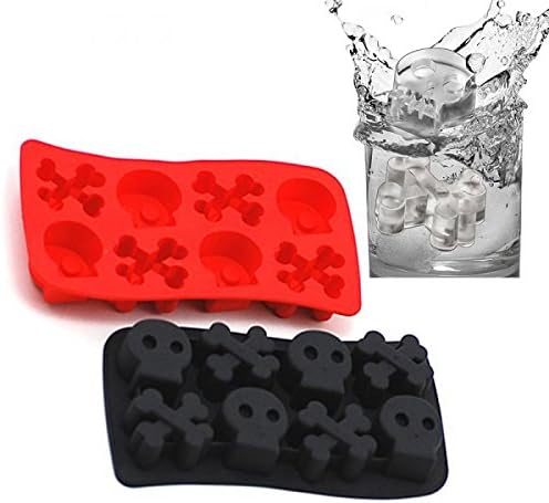 Skull Mold Silicone Mold Cooking Tools Cookie Cutter Ice Molds Ice Trays Ice Cream Tools Ice Cube Tray Random Colour 8 E -Ez2Shop