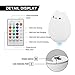 Baby Night Light, Elfeland Remote Control Cute LED Kitty Light Portable Cartoon Silicone Cat Lamp 12+1 Colors / 6 Lighting Modes / Brightness Adjustment / Timing Off for Baby Kids Bedside Nursery