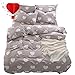 BuLuTu Strawberry Rabbit Girls Bedding Duvet Cover Set Twin White Pink Cotton with Zipper Closure,Grid Checkered Reversible Red Dots Print Cute Kids Duvet Cover Set Twin Size,68x86 in,No Comforter