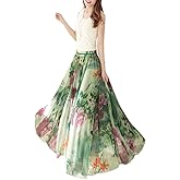 Afibi Women Full/Ankle Length Blending Maxi Chiffon Long Skirt Beach Skirt