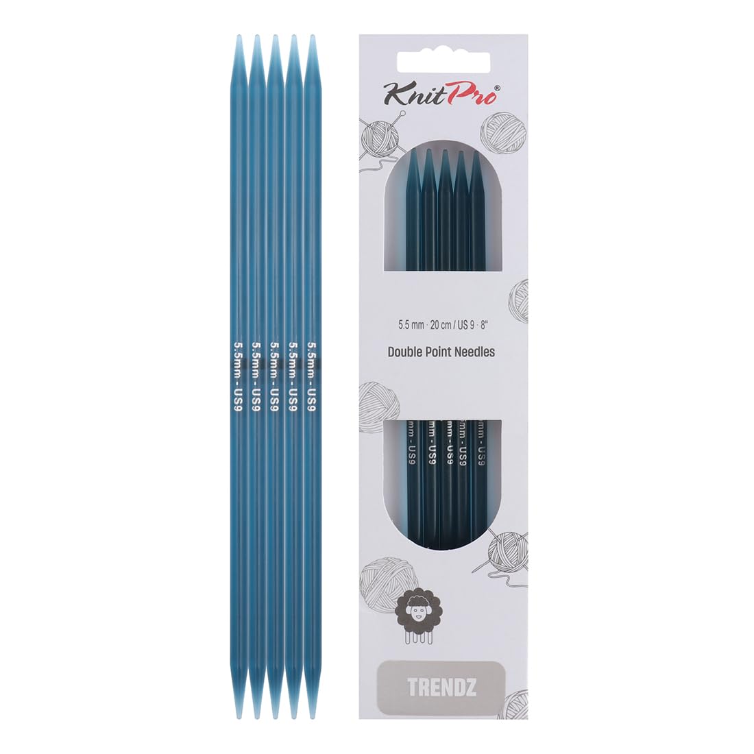KnitPro Trendz Double Pointed Needles 8" (20cm) | 5.50mm