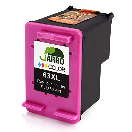 JARBO-Remanufactured-Ink-Cartridge-HP-63XL-High-Yield-1xBlack-1xTri-Color-2-Pack-Shows-Accurate-Ink-Level-Worked-with-Deskjet-2130-3630-3632-ENVY-4520-OfficeJet-3830