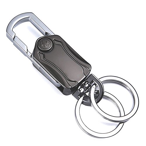 AuHonr Key Chain with Rings Bottle Opener and Clip Hook, Key Buckle with Two 1.18 inch Key Fob Gift for Women and Men, Z