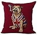 Creative Personality American Flag and Union Jack pet Dog Home Throw Pillow Case Personalized Cushion Cover New Home Office Decorative Square 18 X 18 Inches (English Bulldog)