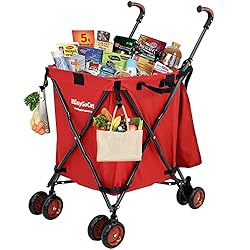 EasyGo Rolling Cart Folding Grocery Shopping Cart
