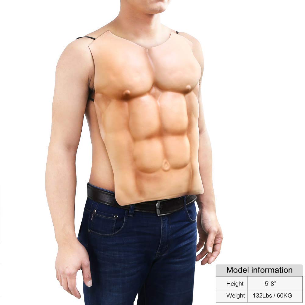 Jesdo Fake Muscle Halloween Costume Funny Chest Chritmas Props Cosplay Makeup Costumes & Accessories