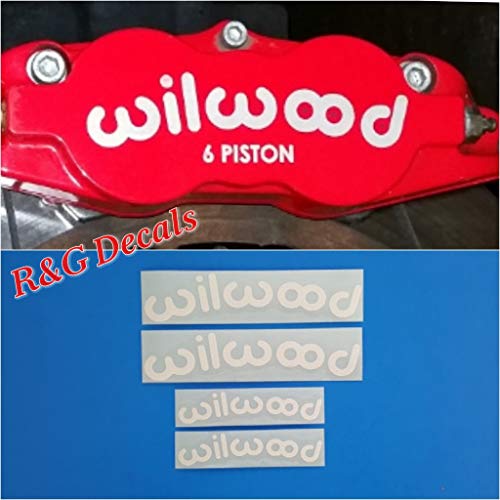 R&G WILWOOD High Temp Brake Caliper Decal Sticker Set of 4 Decals (White)