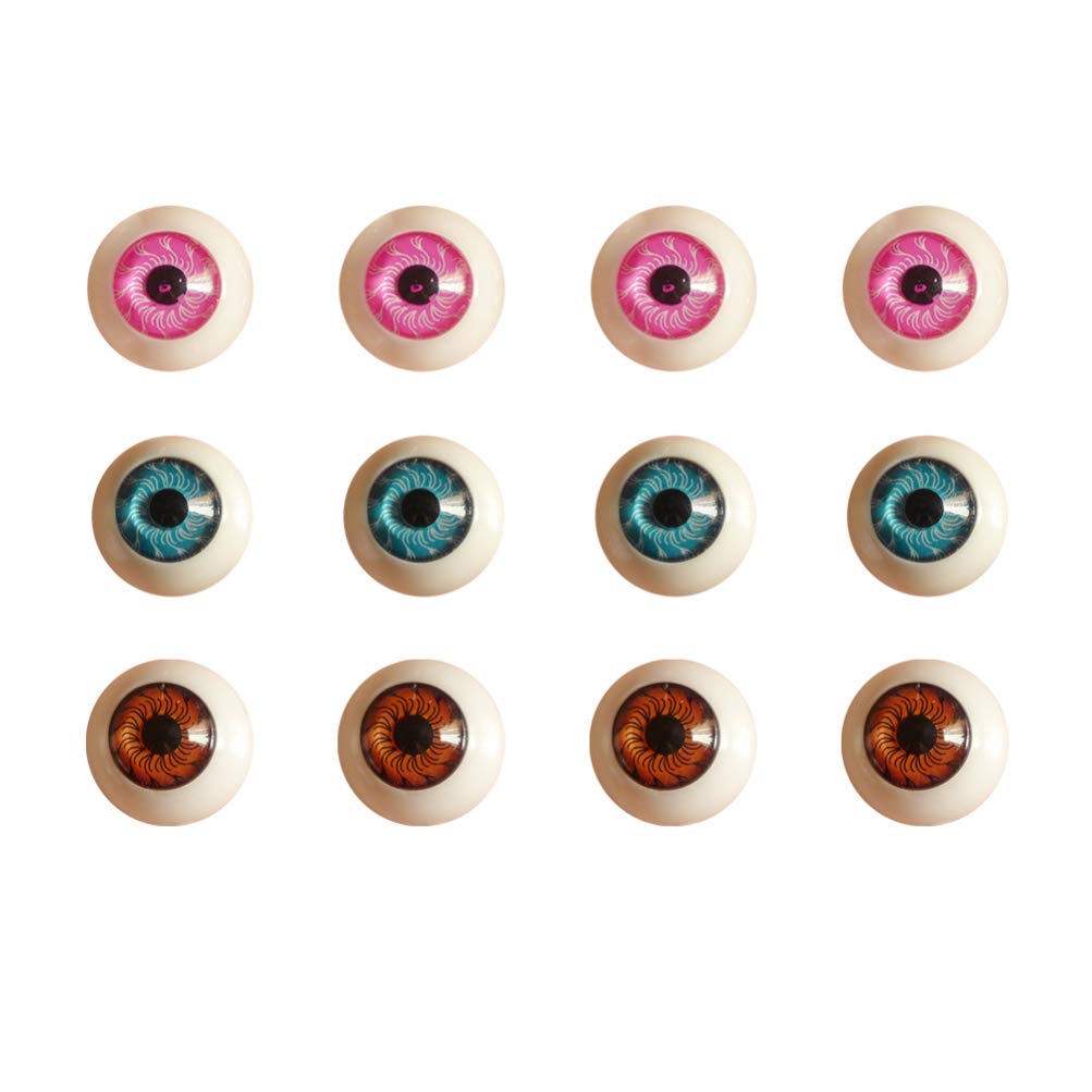 Healifty 30PCS Round Acrylic Doll Eyes - 20MM Resin Cartoon Fake Eyes for Doll Bear Crafts