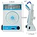 Portable Fan Solar Mini Fan LED Table Lamp 3 in 1 Multi-function Eye-Care Flashlight Light for Home Camping Solar Cooling Fans(Blue)