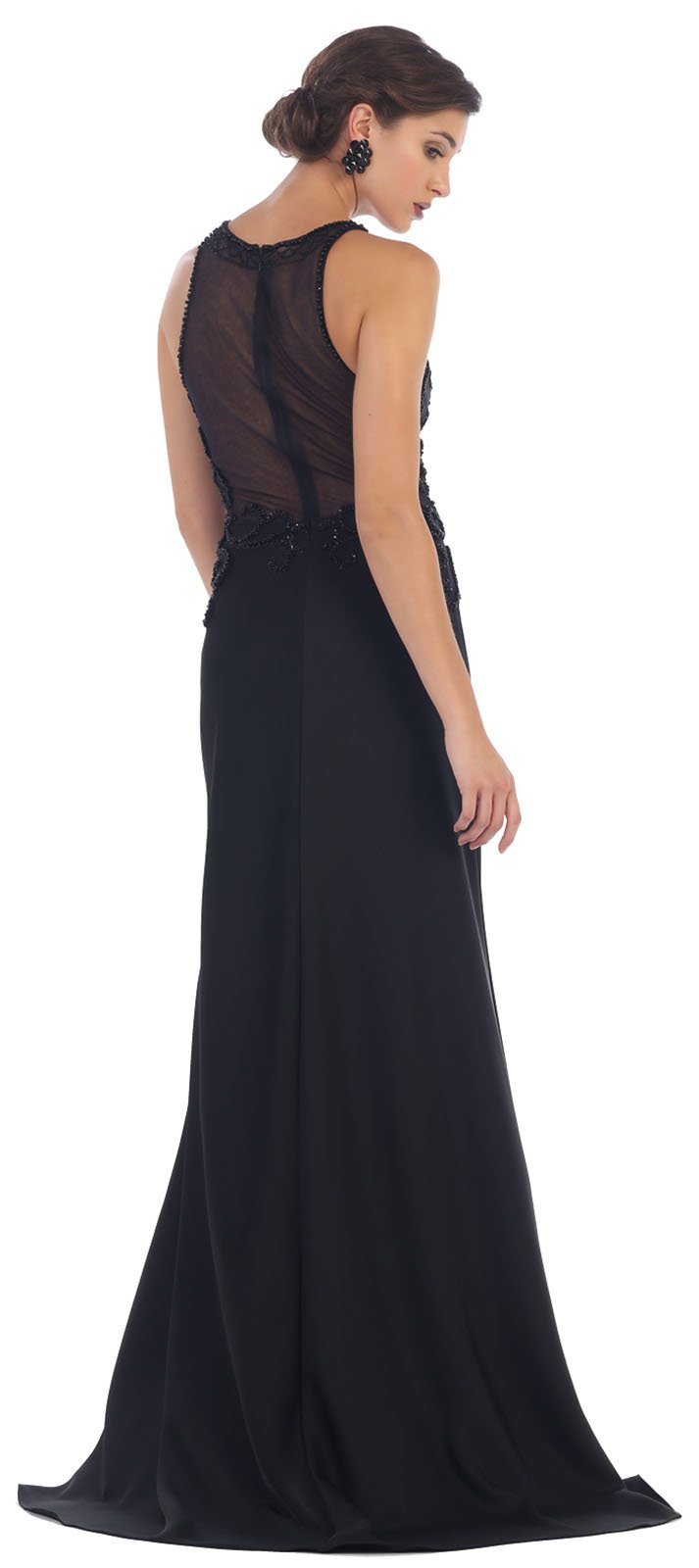 Royal Queen RQ7475 Stretchy Prom Designer Long Dress (6, Black)