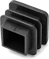QWORK Square Plastic End Caps 3/4" x 3/4" 20mm Ribbed Tube Furniture Foot Plugs view 5