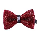 ACCFOD Agate Red Rhinestone Bow Ties for Men Pre