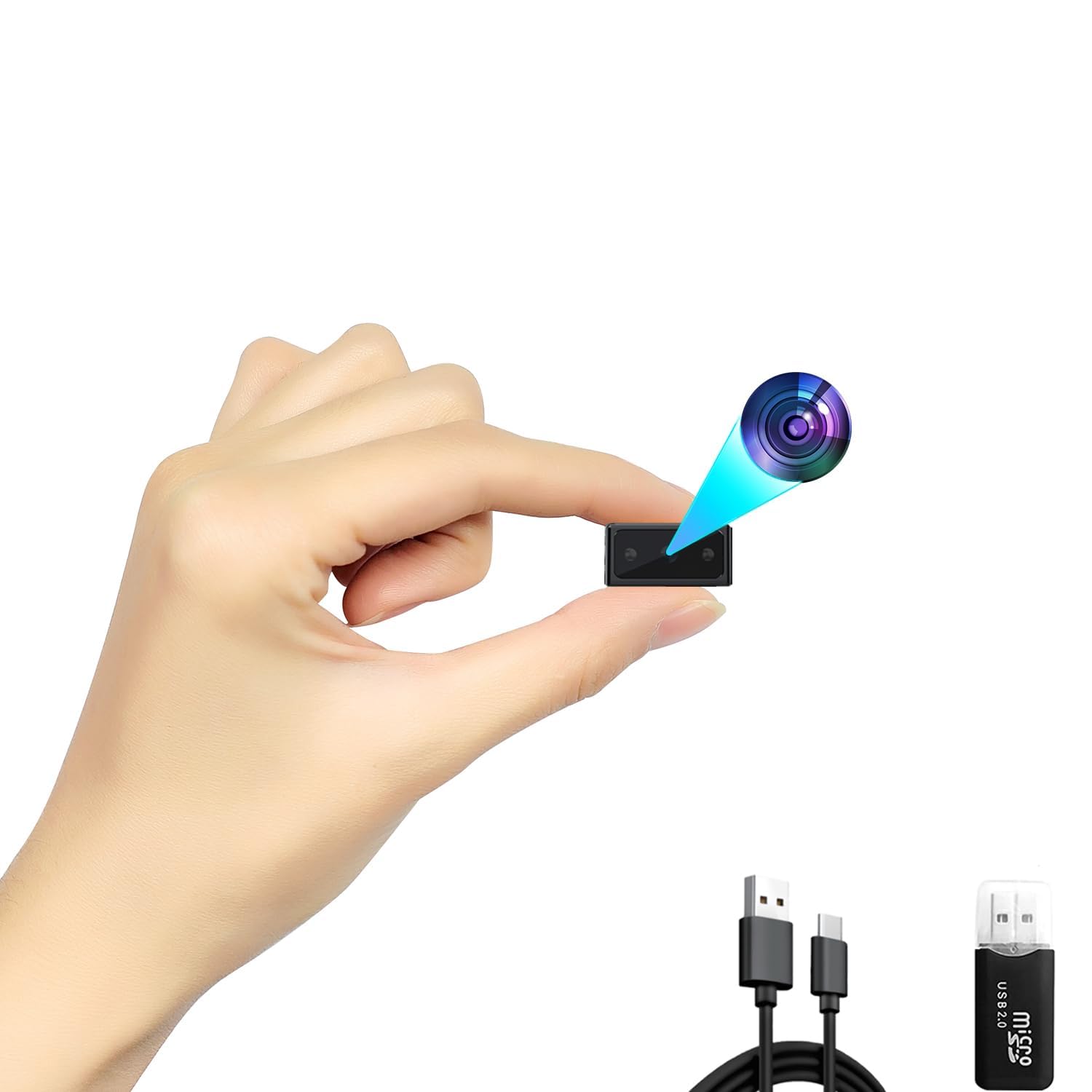 Photo 1 of Hidden Camera Mini Spy Camera 1080P Small Security Camera, Tiny Portable Camera, Covert Nanny Cam, Indoor Home Office Security Cameras, Night Vision, Motion Detection, Gravity Sensor, Loop Record