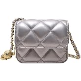 NXITK Mini Belt Bag - Women's Crossbody Leather Waist Purse - Trendy Fashionable Silver