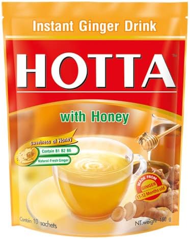 HOTTA Ginger Instant Ginger with Honey 18 g. x 10 Sachets. (2 Pack)
