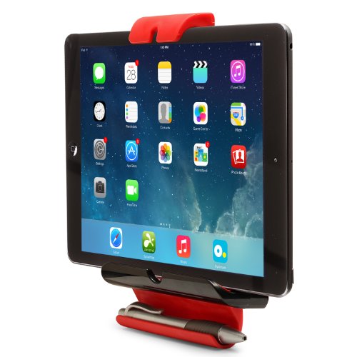 Aduro U-Grip Adjustable Universal Fridge / Wall Mount for Tablets, Apple iPad, Galaxy Tablet (Retail Packaging) (Black/Red)