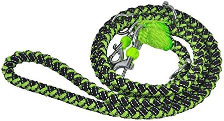 Reflective Dog Leash Durable Strong Heavy Duty Braided Dog Coupler (Double Leash 3.3ft, Green)