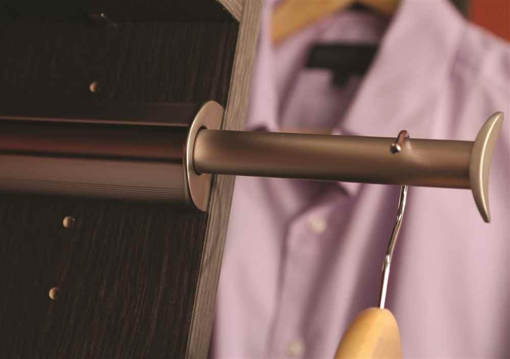 Hafele Synergy Elite Closet Valet Rod in Matte Nickel Clothing & Closet