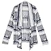 WLLW Women Cotton Geometric Print Casual Cape Cloak Thin Cardigan Coat