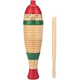 Wooden Fish Shape Guiro Colorful Guiro Percussion Instrument with Scraper for Kids and Adults