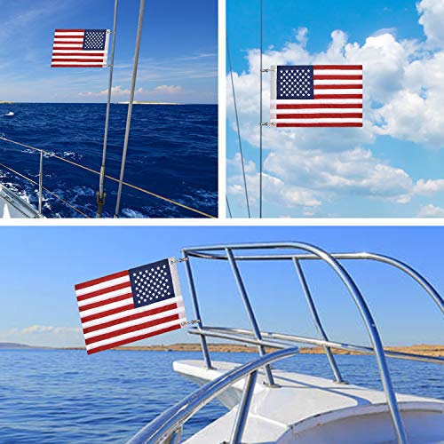 American Boat Flag Marine Flag with 4 Boat Flag Pole Kits, Double Sided