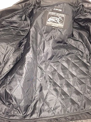 MEN'S MOTORCYCLE MC POLICE STYLE LEATHER JACKET WITH SIDE LACES COW LEATHER (4XL Regular)