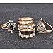 Samgoo Vintage Europe and America Gem Plating Thread Knuckle Nail Ring Set of 7 Rings (Gold)