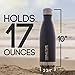 Thermo Tank Insulated Stainless Steel Water Bottle - Ice Cold 36 Hours! Vacuum + Copper Technology - 17 Ounce (Charcoal, 17oz)
