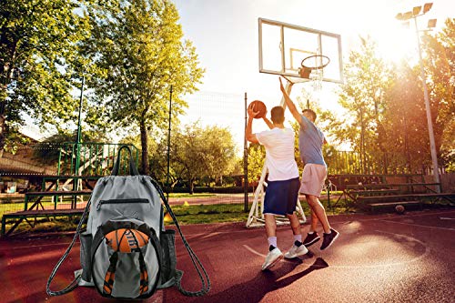 image for BeeGreen Drawstring-Backpack-Basketball-Gym-Bag with Ball Holder & Sho