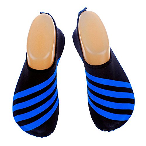 Cevinee™ (Update Version) Slip-on Water Shoes, Anti-slip Aqua Socks, Breathable Beach Swim Surf Yoga Outdoor Soft Shoes - Blue Stripe XXL - Thumbnail 5