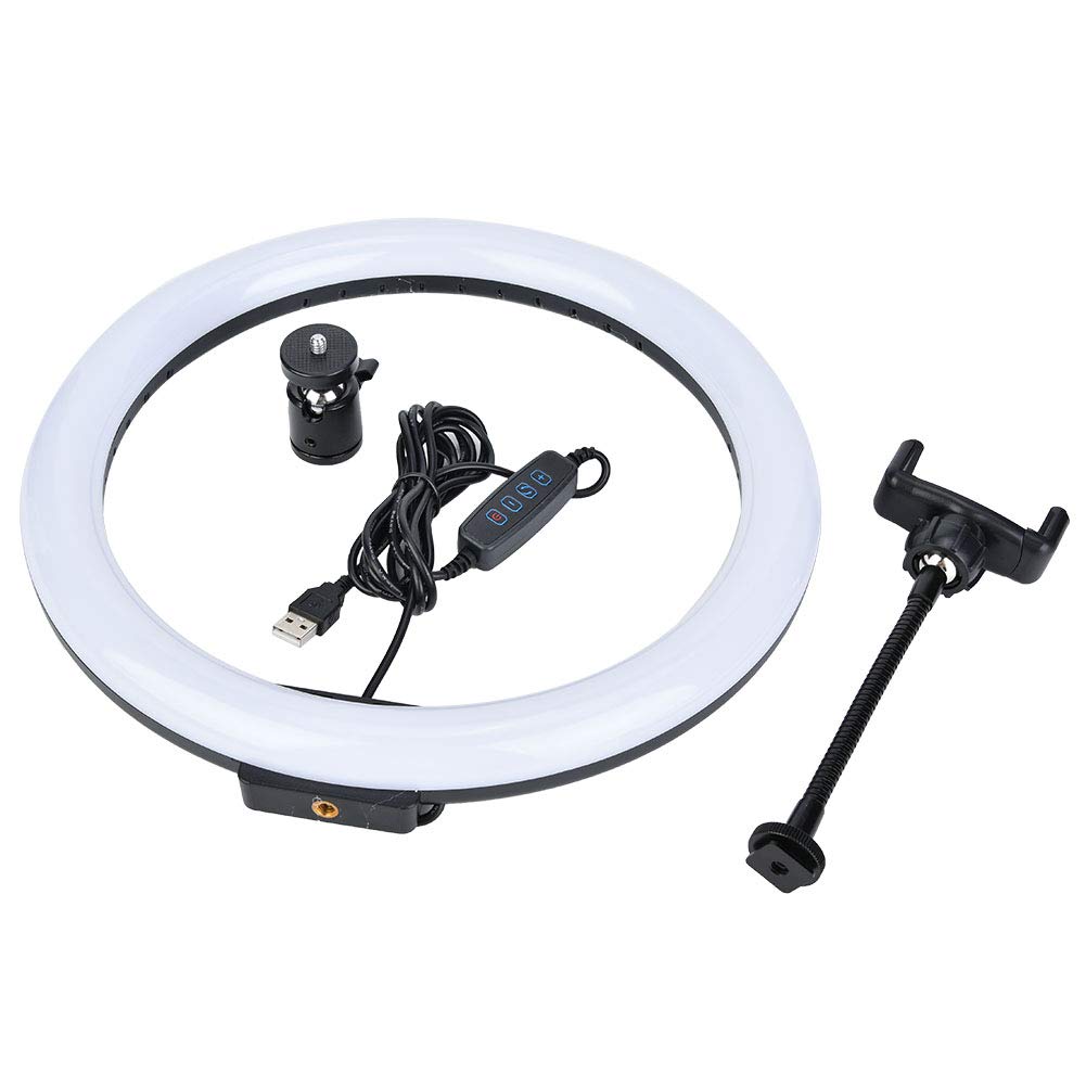 Photo 1 of 12 Inch LED Light, 3200K-5600K USB 12W with Ball Head Phone Clip for Makeup Live Stream and Video Productionl, LED Lamp