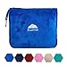 BlueHills Premium Soft Travel Blanket Pillow Airplane Blanket Packed in Soft Bag Pillowcase with Hand Luggage Belt and Backpack Clip, Compact Pack Large Plush for Any Travel (Royal Blue T003)