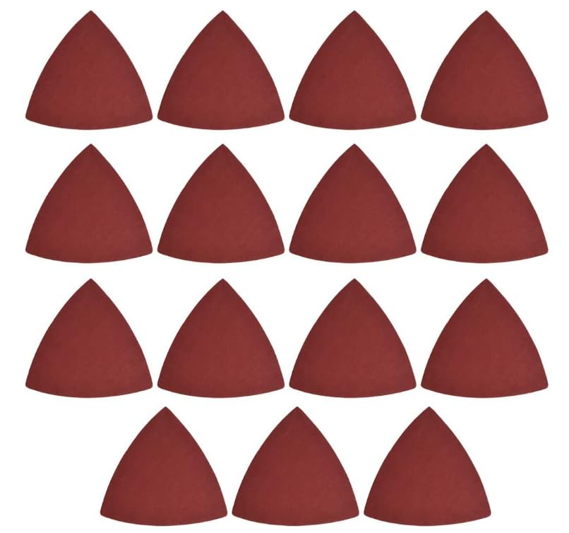 MACHSWON Triangular Sanding Paper,Adhesive-Backed Triangle Oscillating Multi Tool Adhesive-Backed Sanding Pads,400 Grits 15pcs