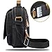 Harwish Men's Multifunctional Canvas Messenger Handbag Outdoor Sports Over Shoulder Crossbody Side Bag (Black-Large)