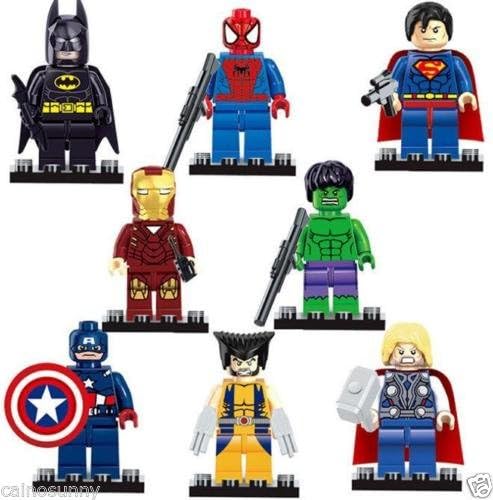 8Pcs/Lot Marvel Super Heroes Avengers Minifigures Building Blocks Toys